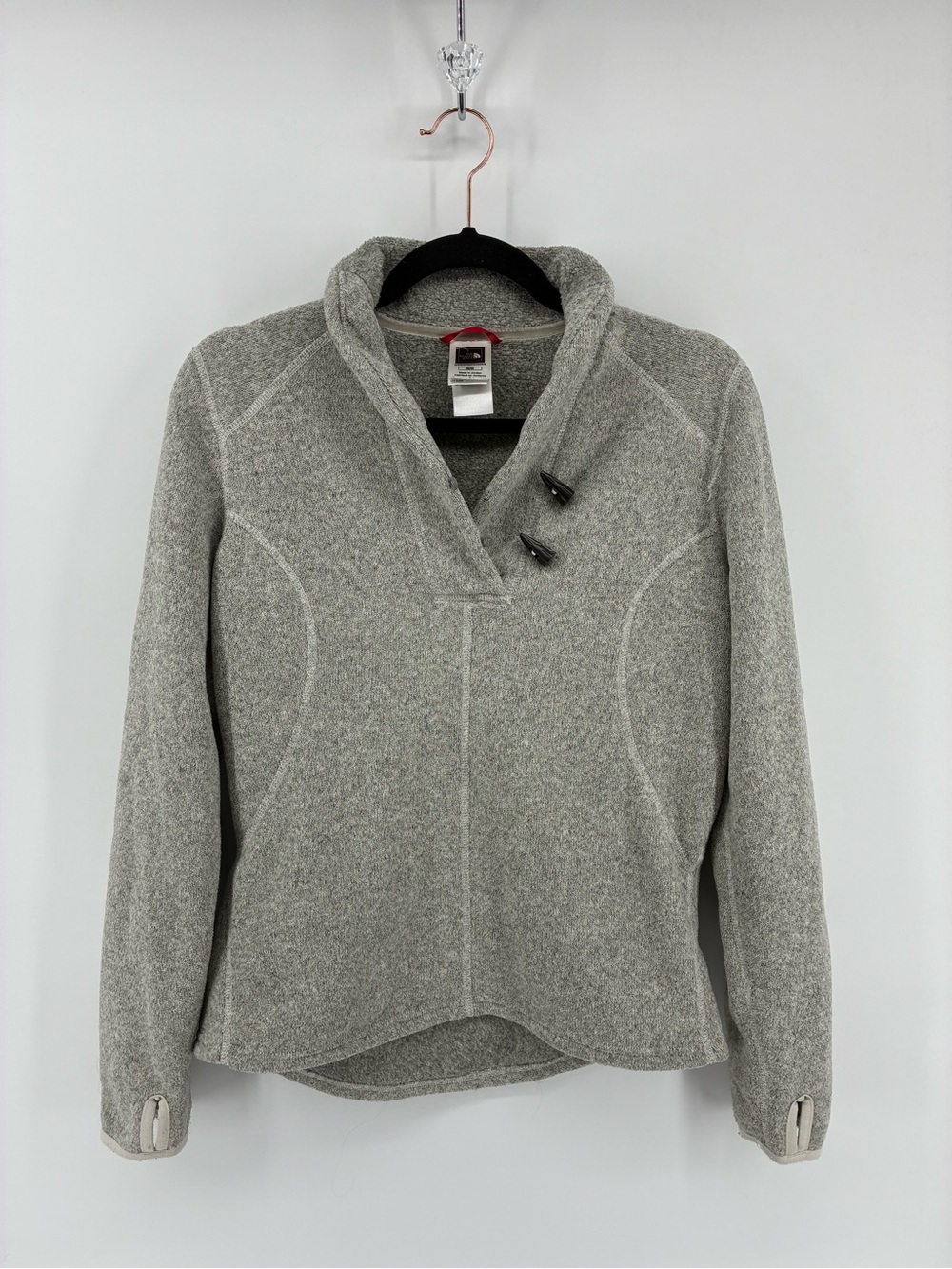The North Face Gray Women's Funnel Neck Sweater with Toggle Closure
